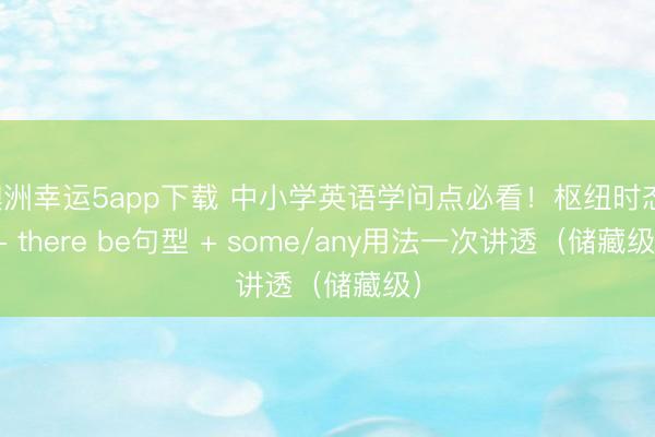 澳洲幸運5app下載 中小學英語學問點必看！樞紐時態 + there be句型 + some/any用法一次講透（儲藏級）