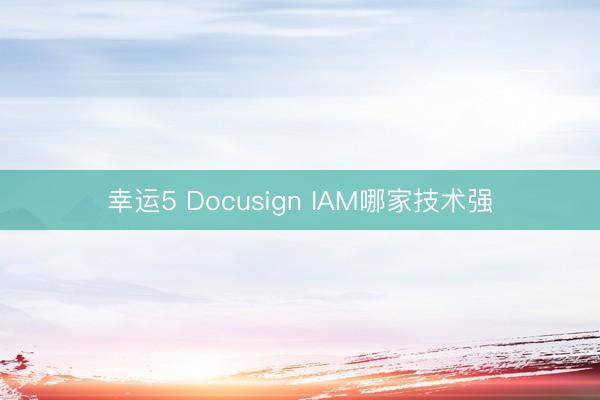 幸運(yùn)5 Docusign IAM哪家技術(shù)強(qiáng)